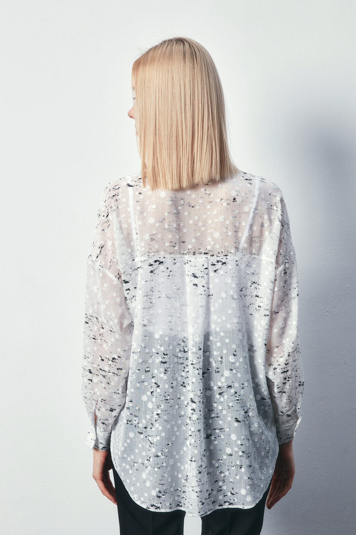 Varaklı Geniş Gömlek - EKRU-GÜMÜŞ