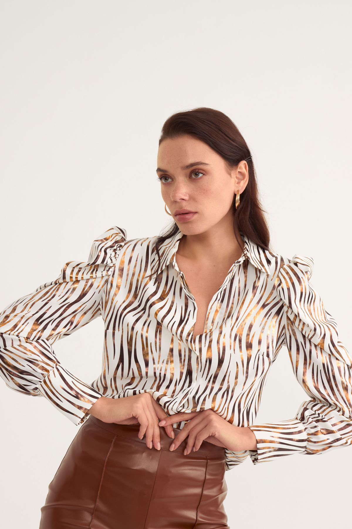 Shirt with padded print detail - ECRU