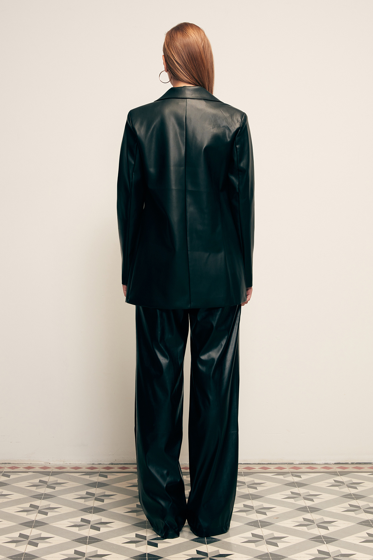 Vatkalı Deri Ceket - SİYAH