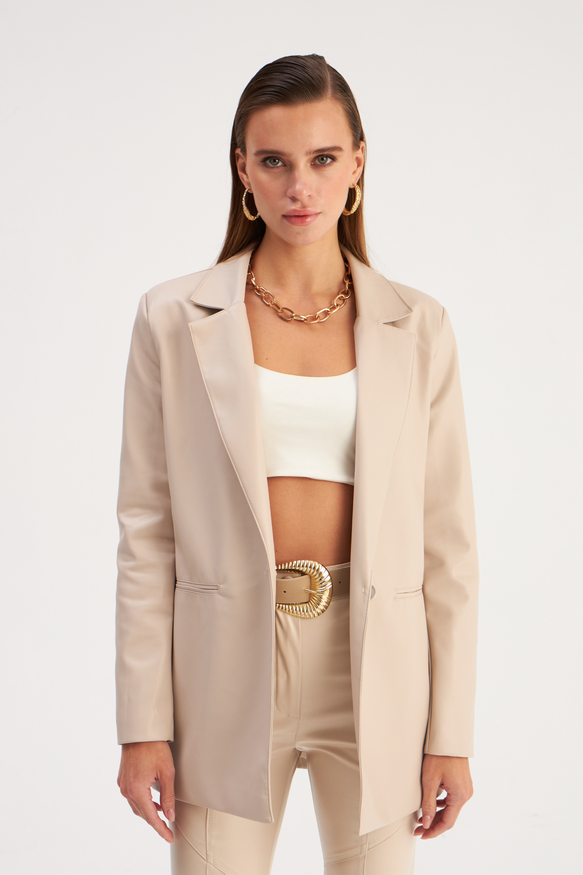 Vatkalı Deri Ceket - TAŞ