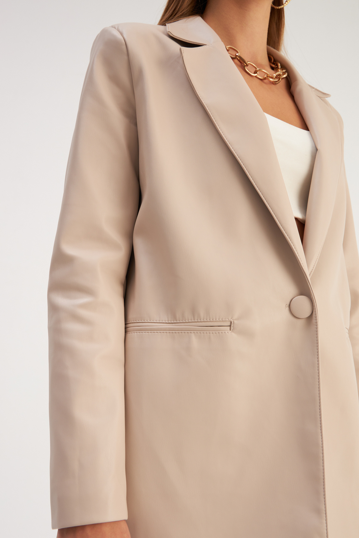 Vatkalı Deri Ceket - TAŞ