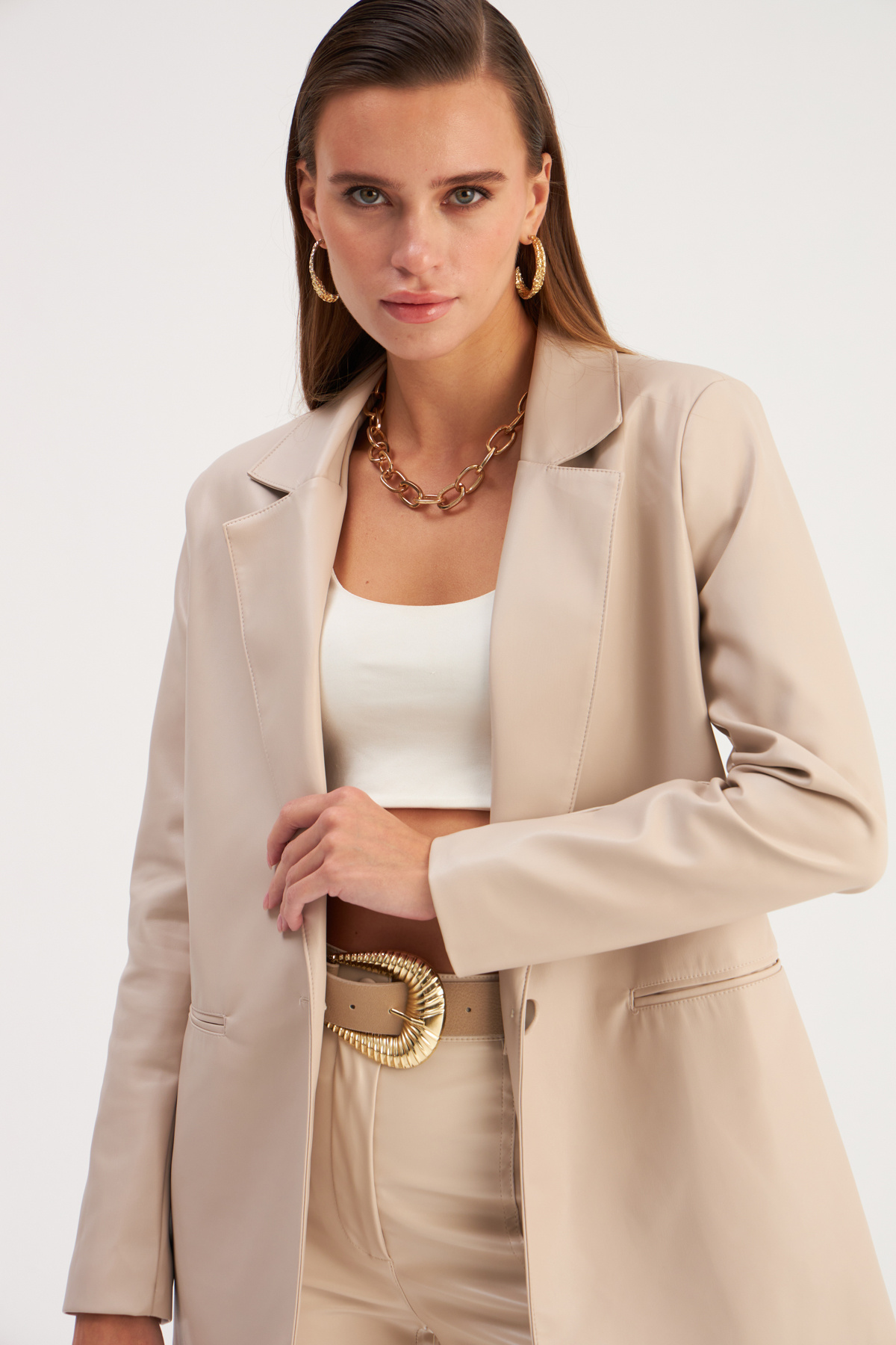 Vatkalı Deri Ceket - TAŞ