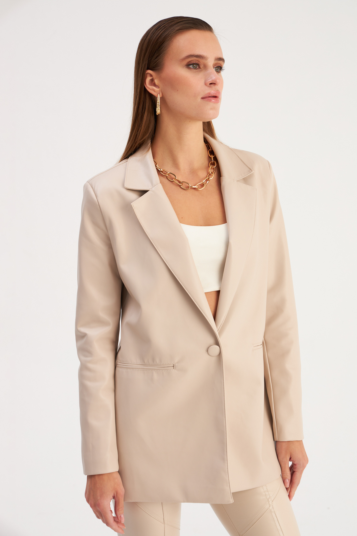 Vatkalı Deri Ceket - TAŞ