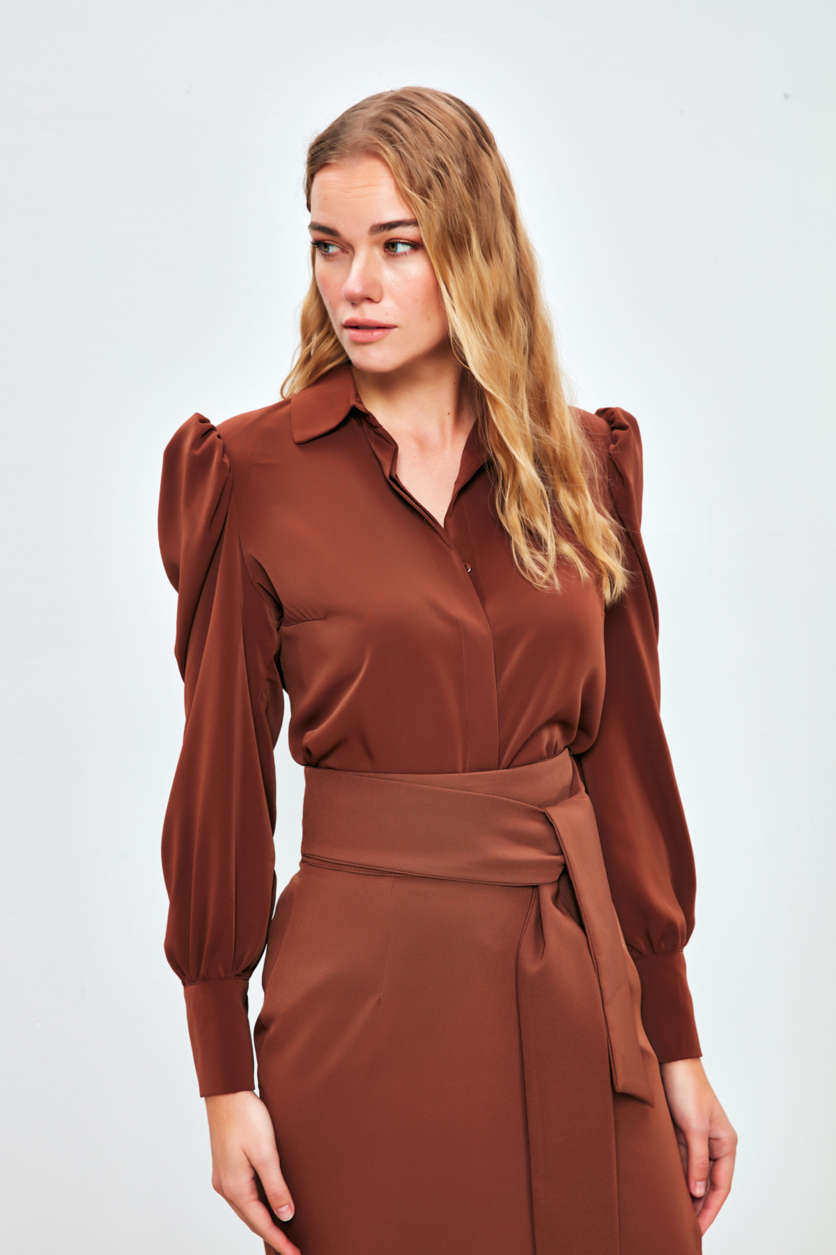 Vatkalı Klasik Gömlek - KAHVE