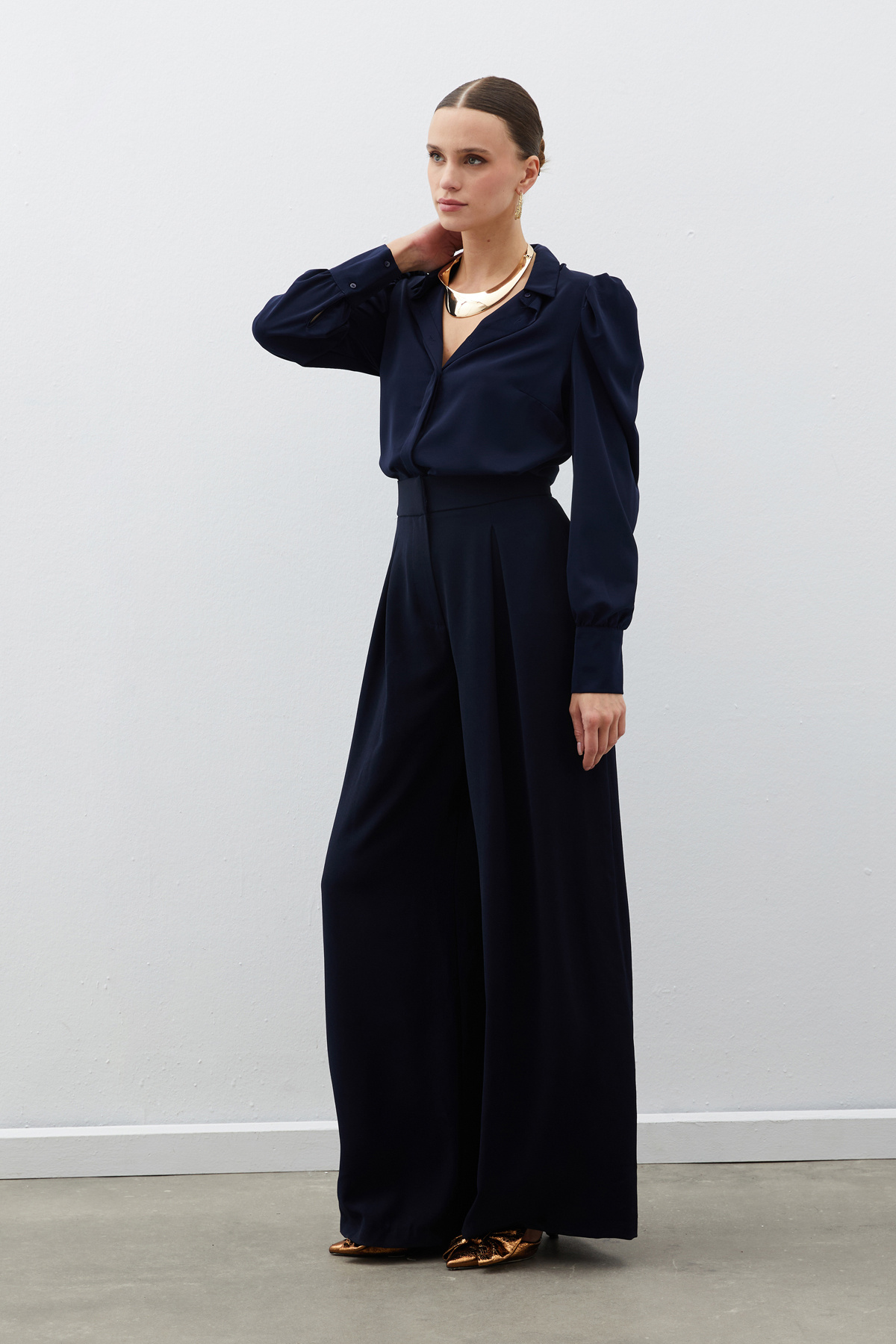 Vatkalı Klasik Gömlek - LACİVERT