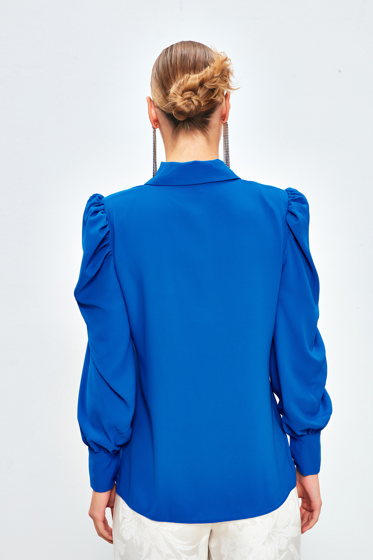 Vatkalı Klasik Gömlek - SAX MAVİ