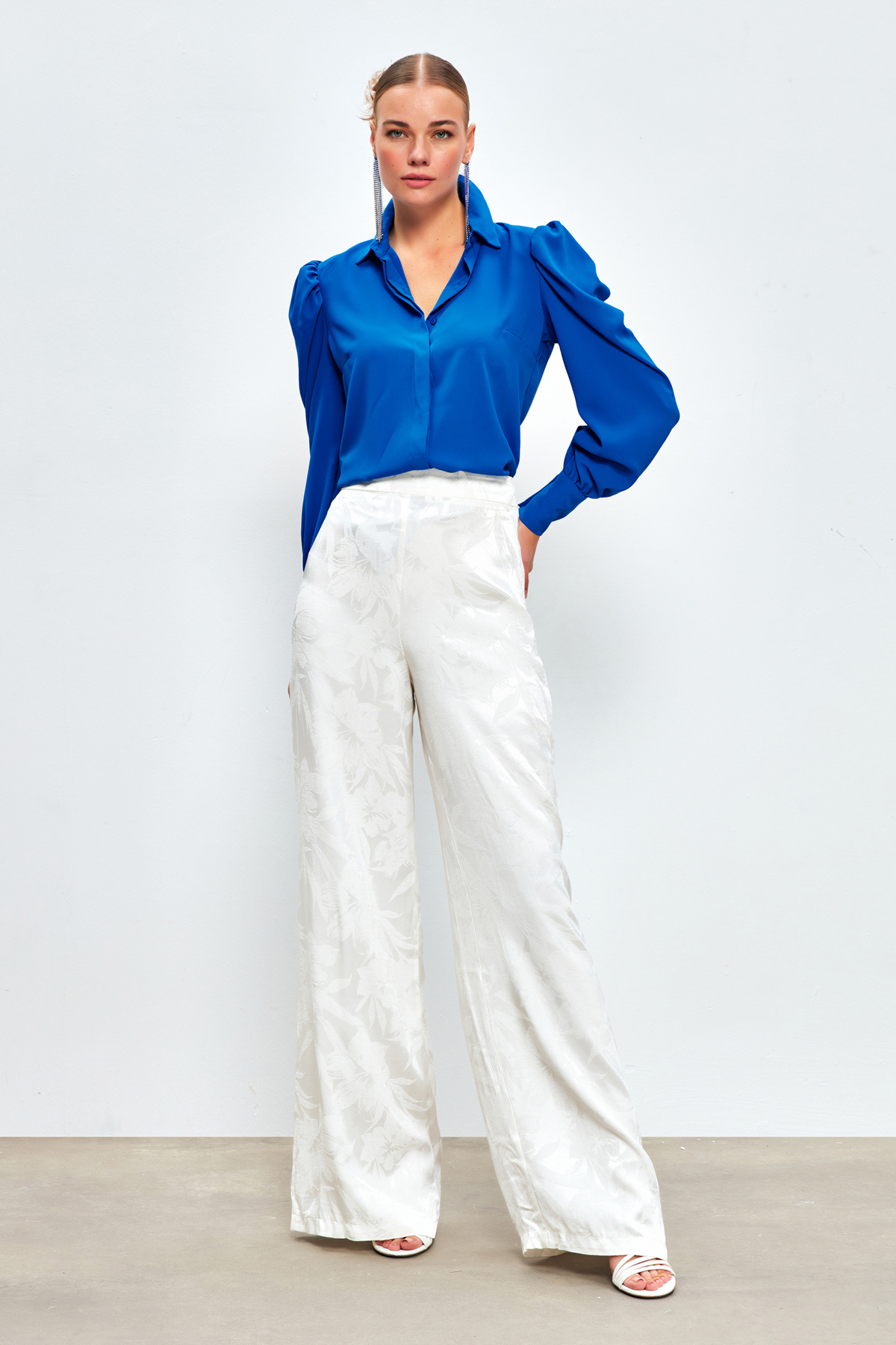 Vatkalı Klasik Gömlek - SAX MAVİ