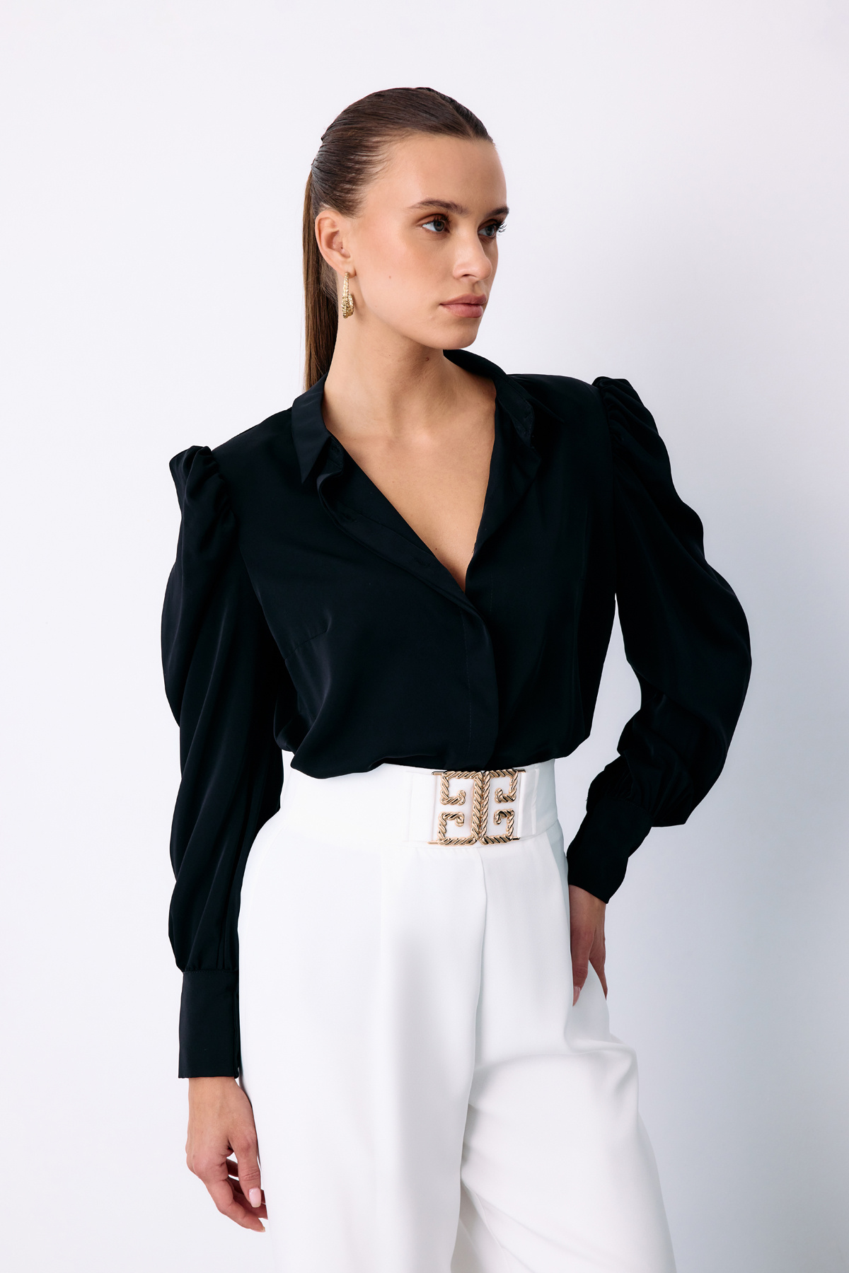 Vatkalı Klasik Gömlek - SİYAH