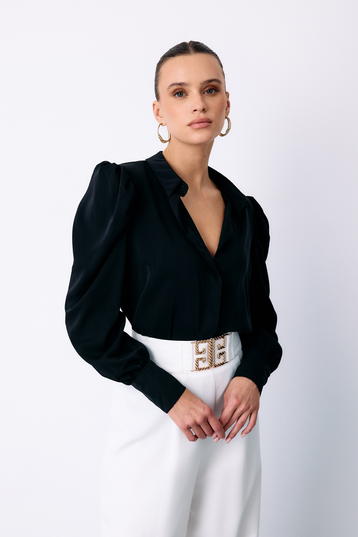 Vatkalı Klasik Gömlek - SİYAH