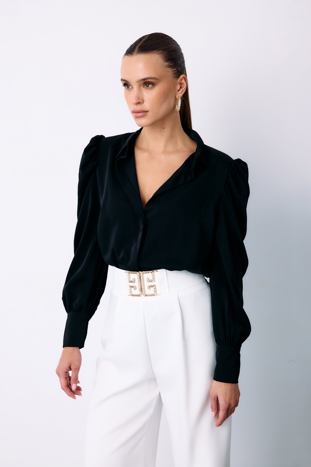 Vatkalı Klasik Gömlek - SİYAH