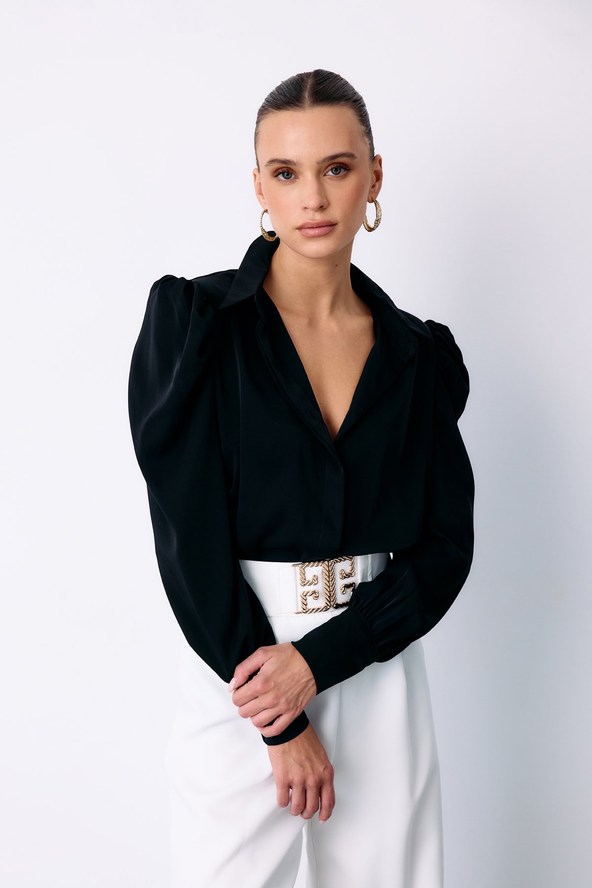 Vatkalı Klasik Gömlek - SİYAH