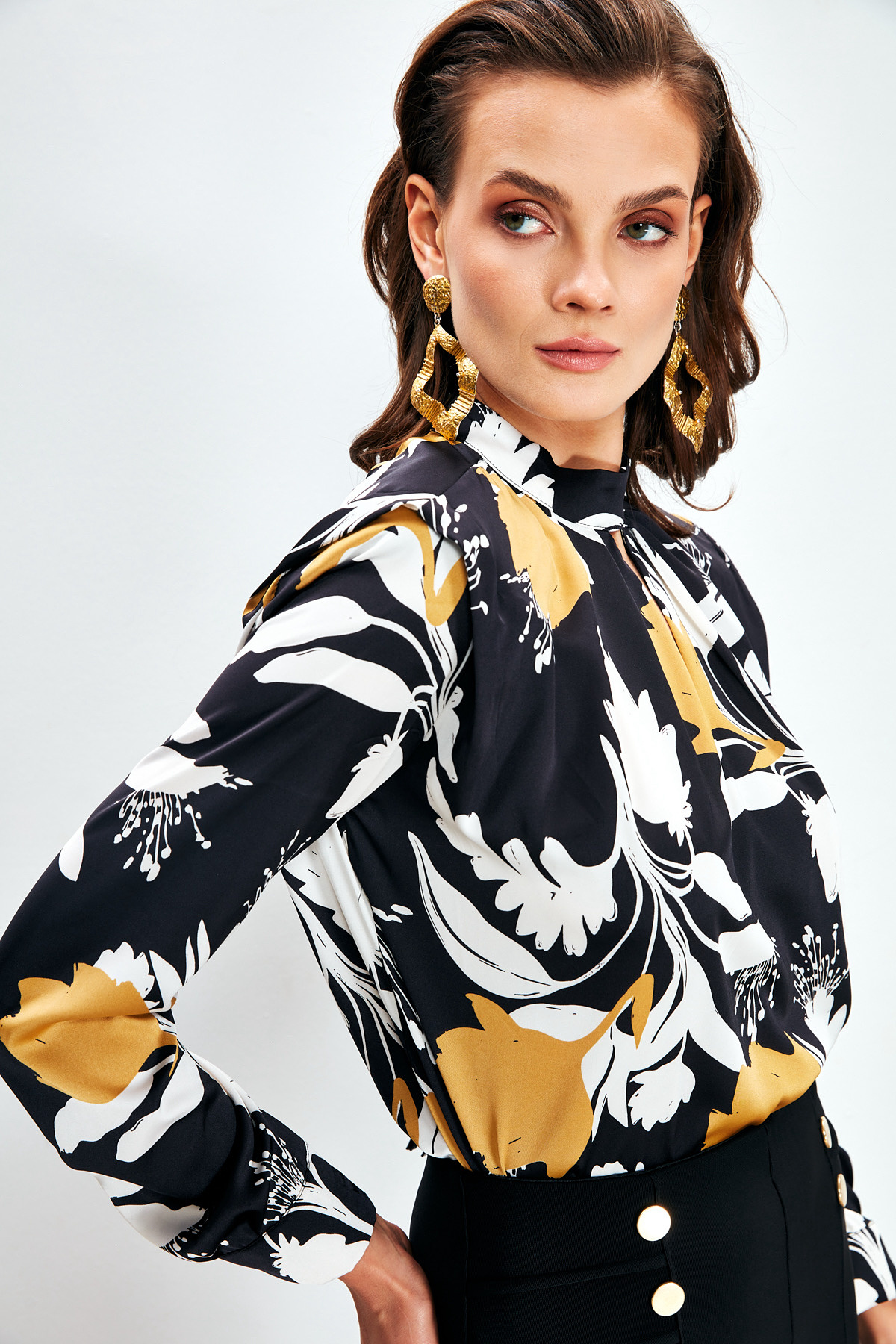 Vatkalı Salaş Bluz - SİYAH