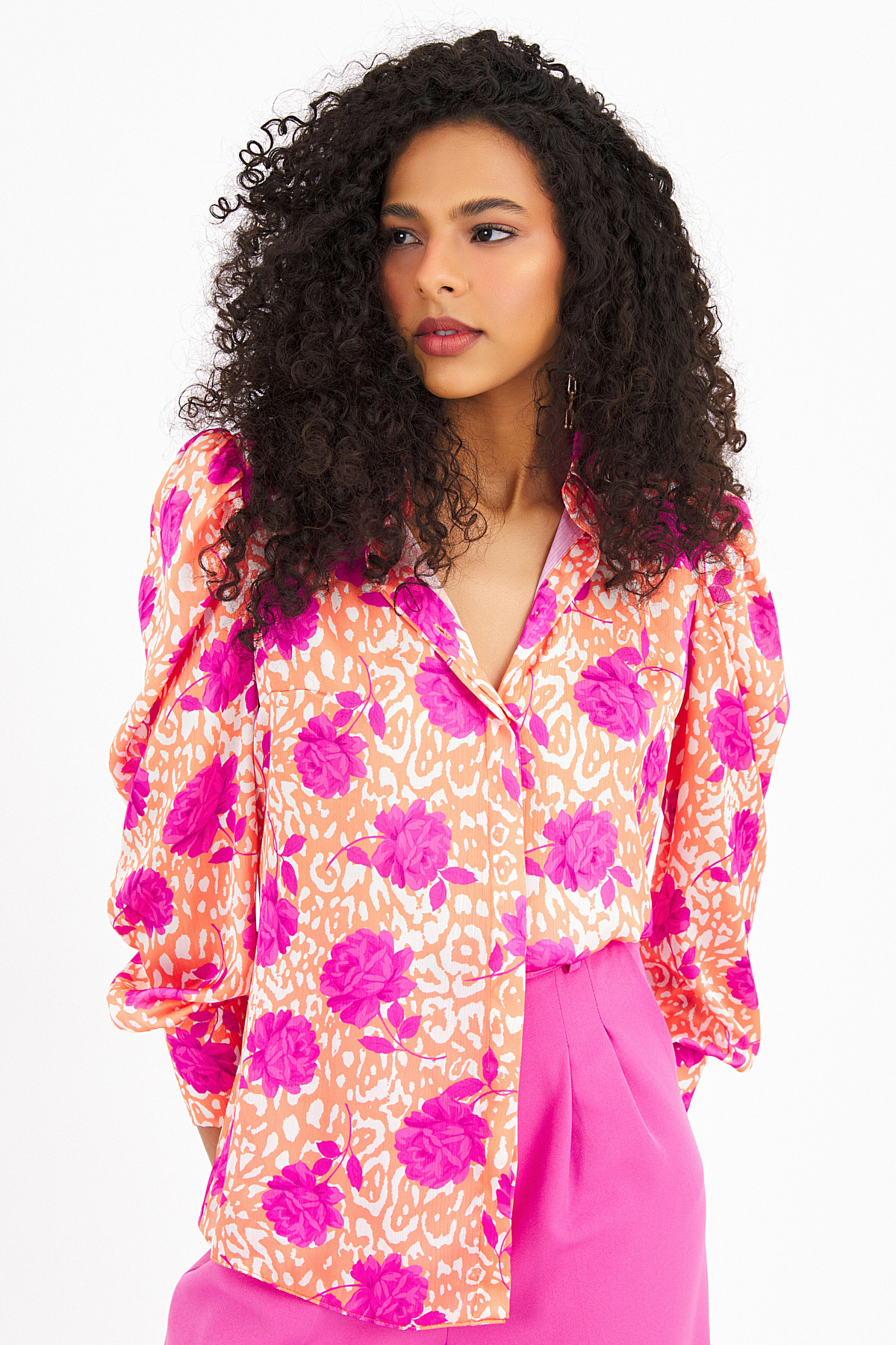 Vatkalı salaş gömlek - ORANJ