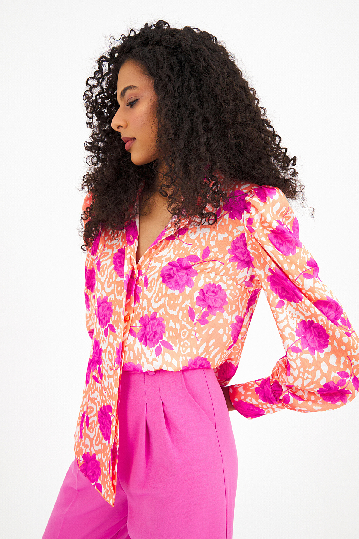 Vatkalı salaş gömlek - ORANJ