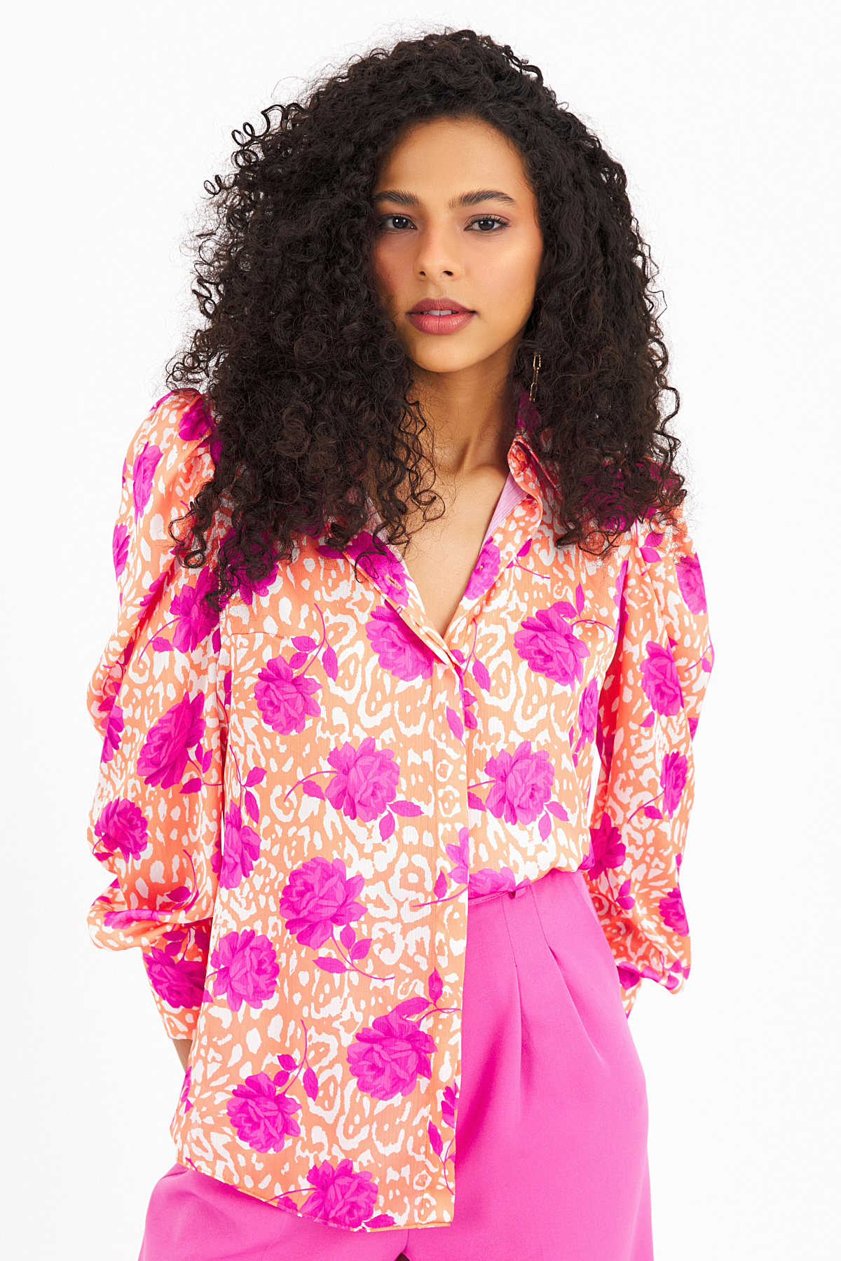 Vatkalı salaş gömlek - ORANJ