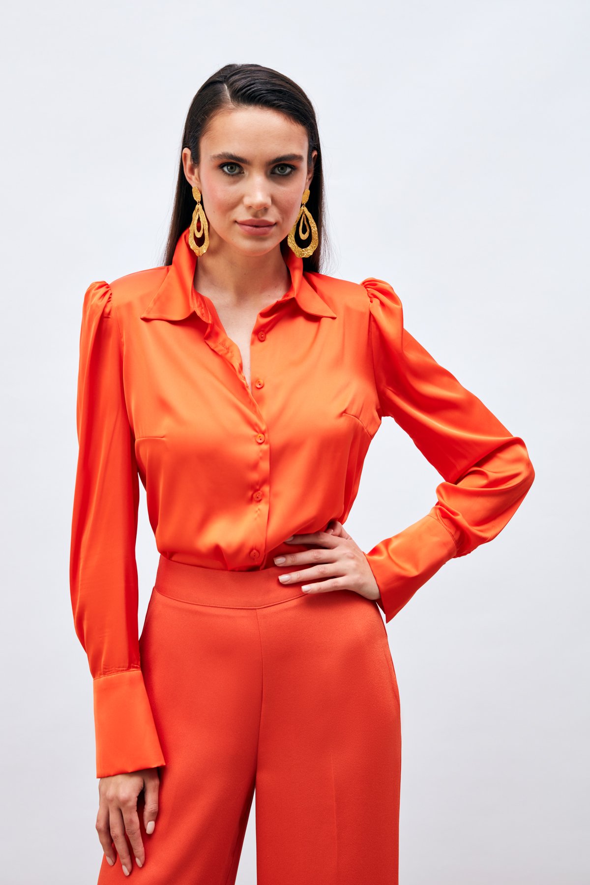 Waistcoat satin shirt - ORANJ
