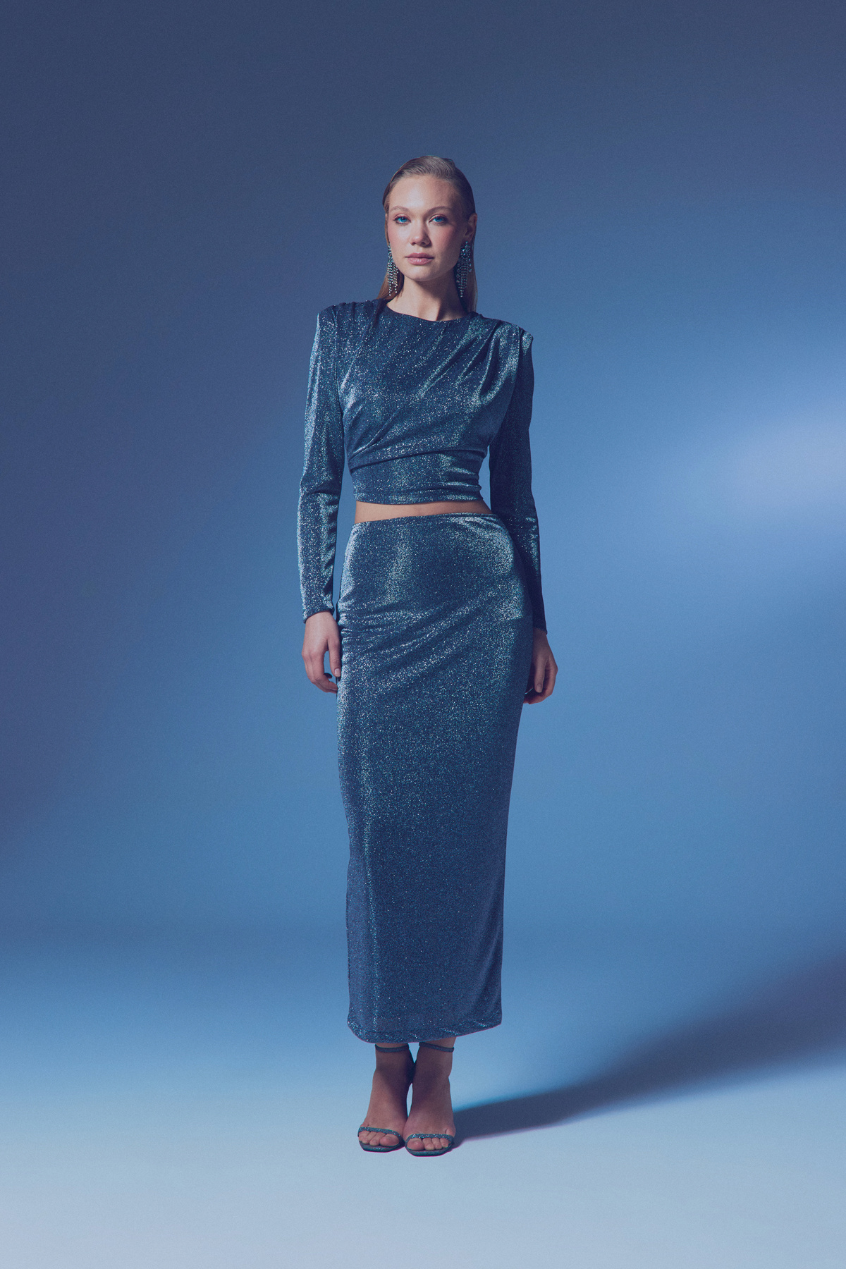 Vatkalı Simli Bluz - ANTRASİT