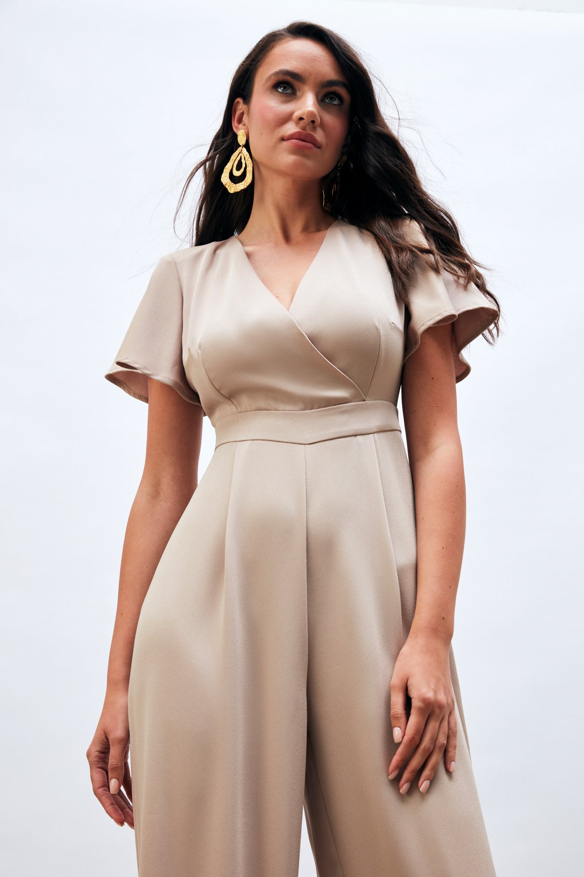 Volan Kol Detaylı Salaş Tulum - BEJ