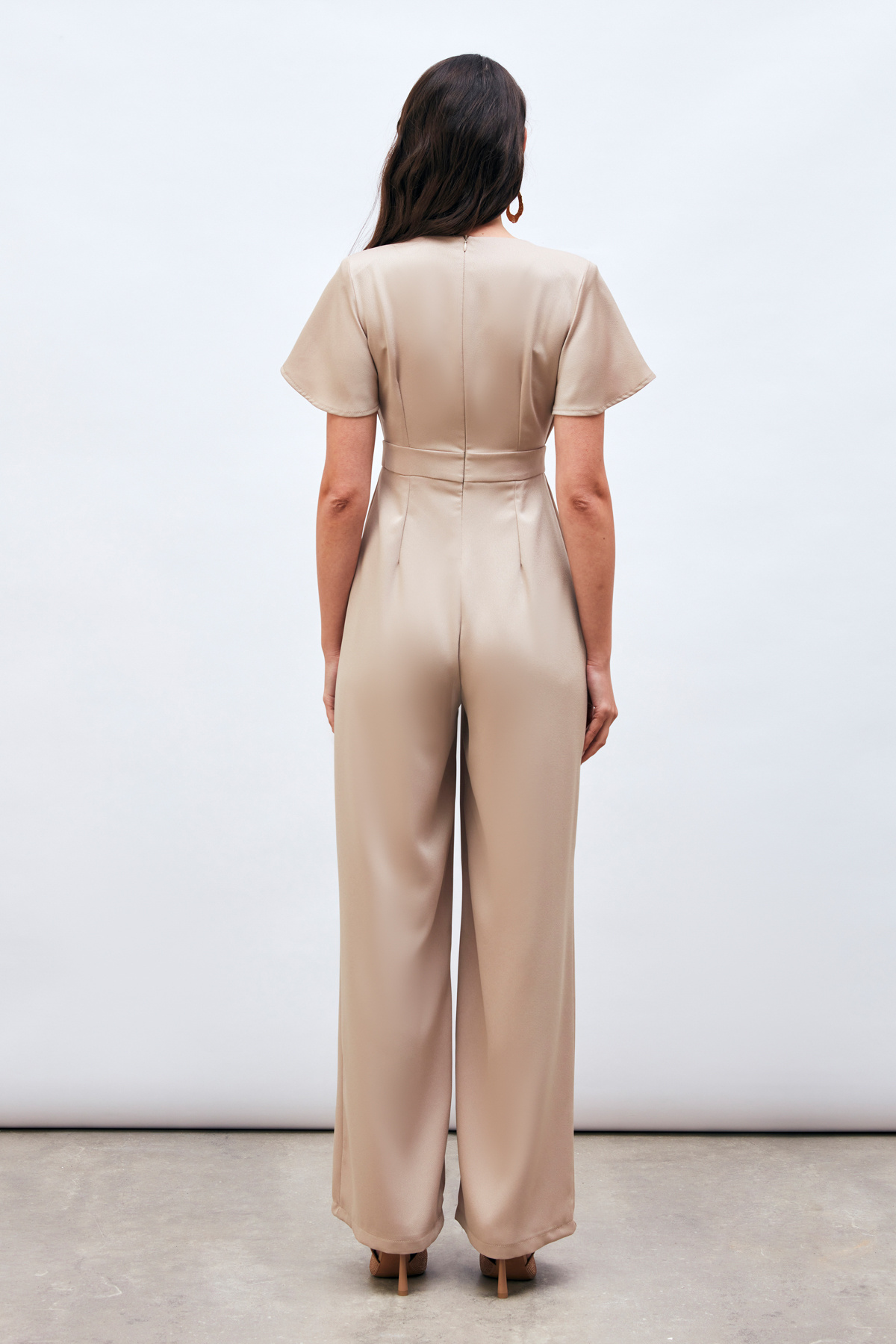 Volan Kol Detaylı Salaş Tulum - BEJ