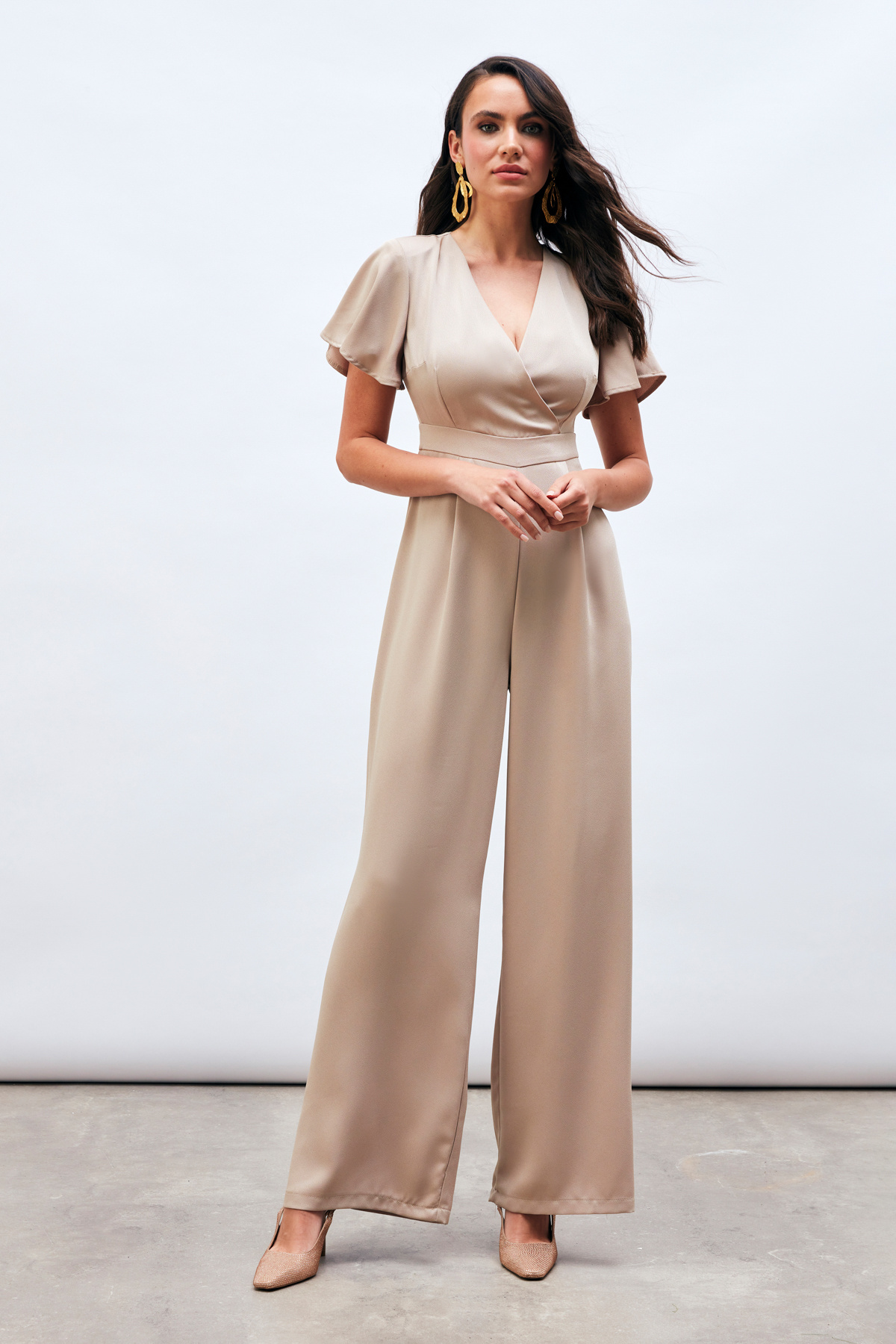 Volan Kol Detaylı Salaş Tulum - BEJ