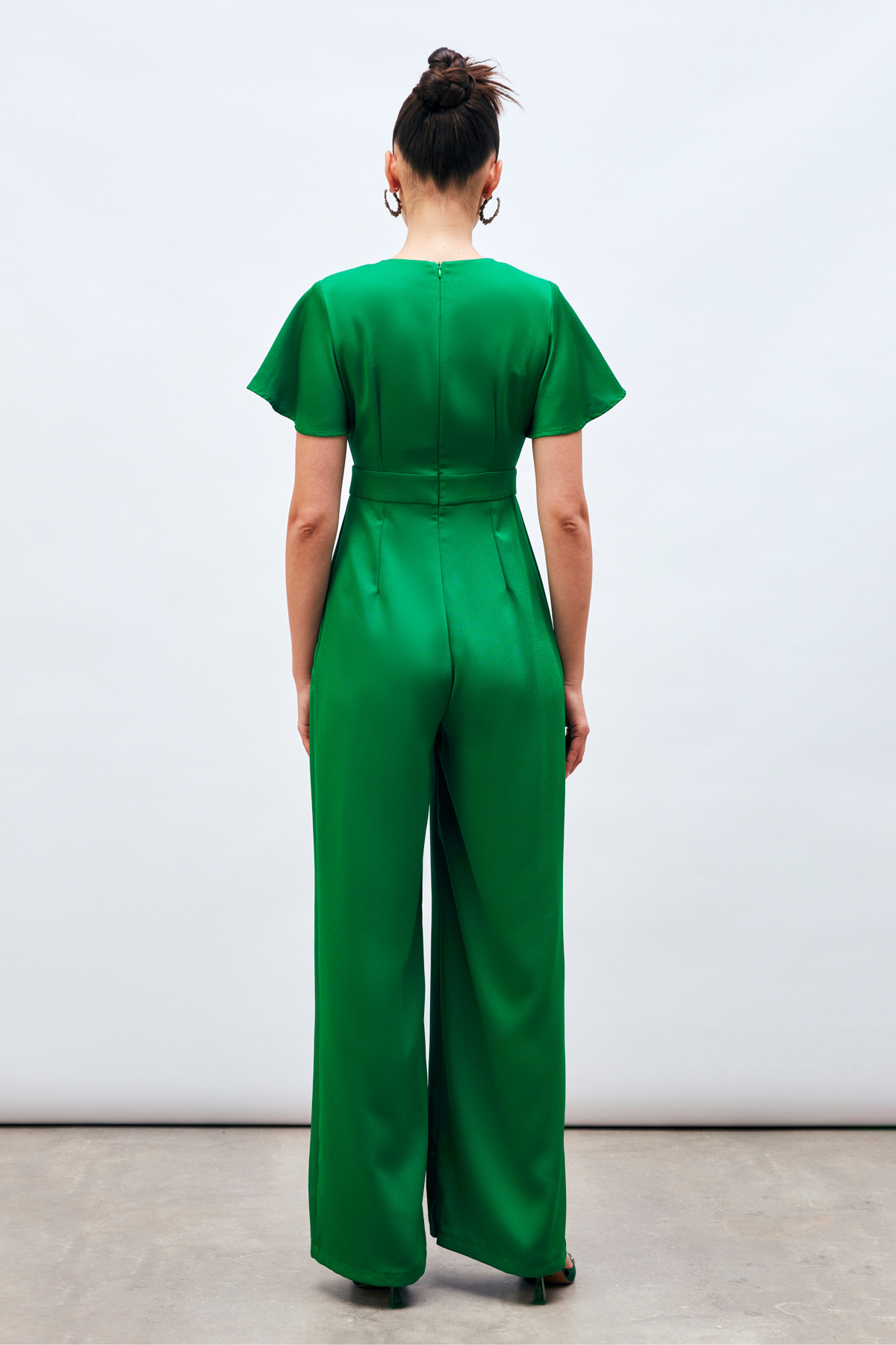 Volan Kol Detaylı Salaş Tulum - YEŞİL