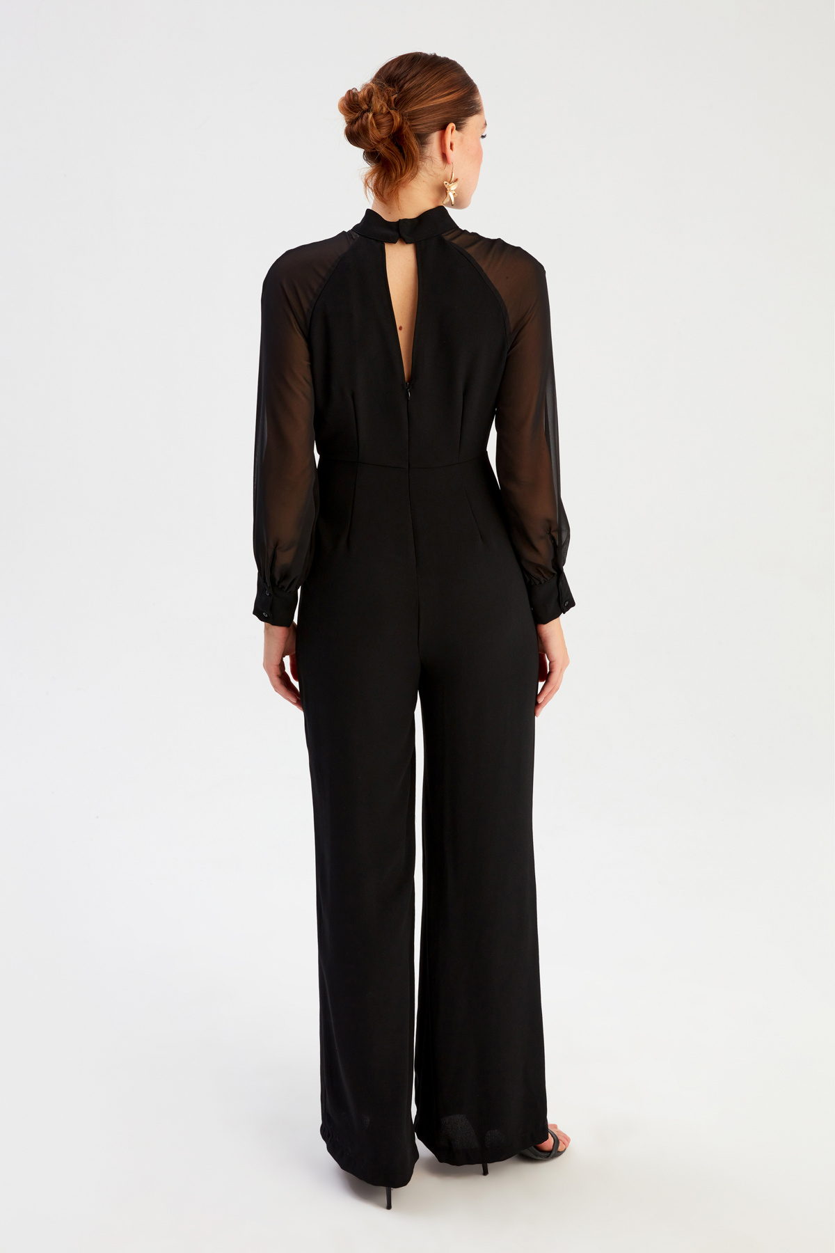 Yaka Detaylı Salaş Tulum - SİYAH