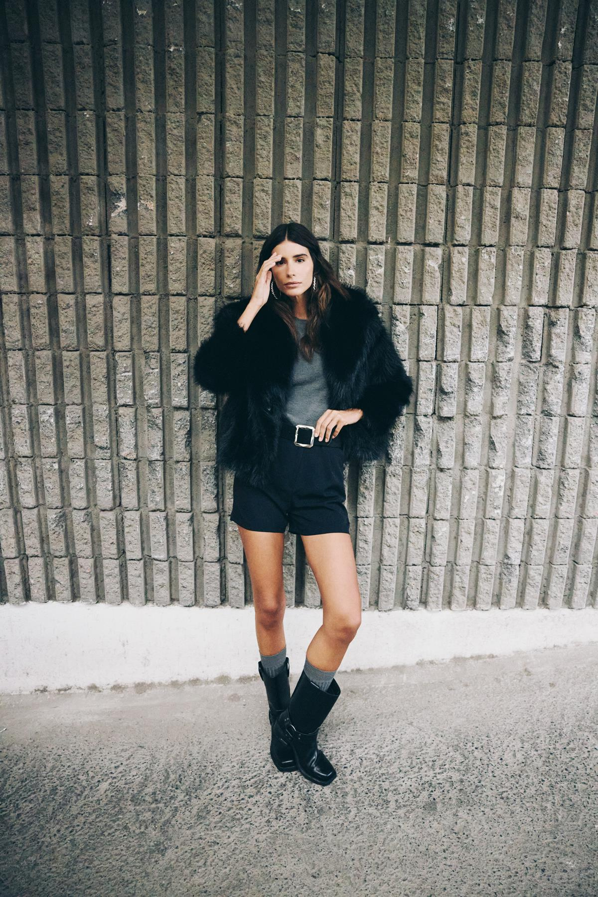 Yakalı Kürk - Siyah