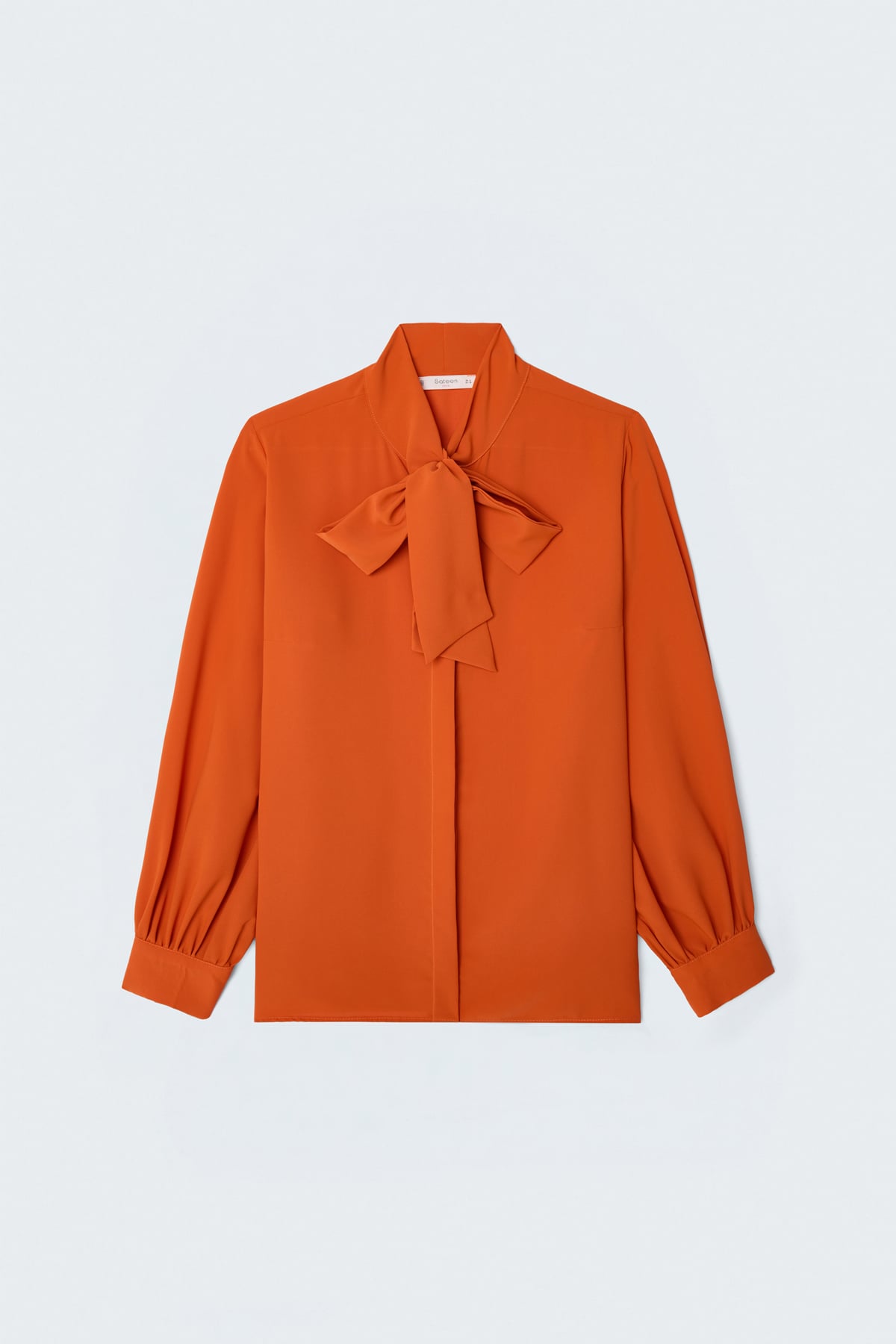 Tie Collar Plain Shirt - Oranj