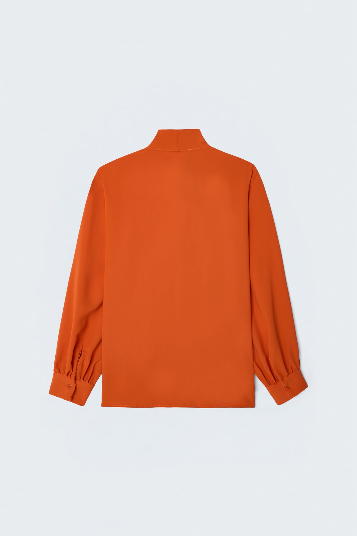 Tie Collar Plain Shirt - Oranj