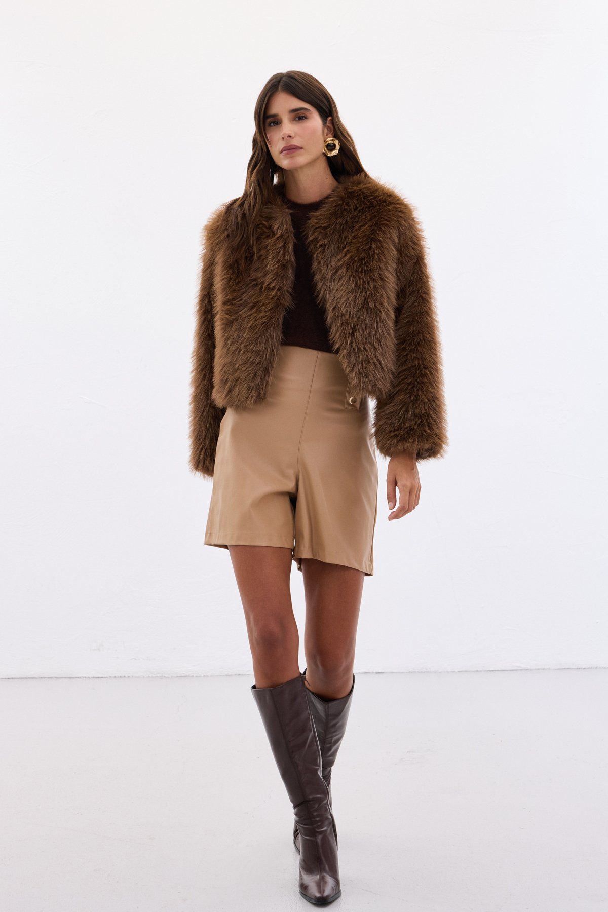 Yakasız Kürk - Kahve