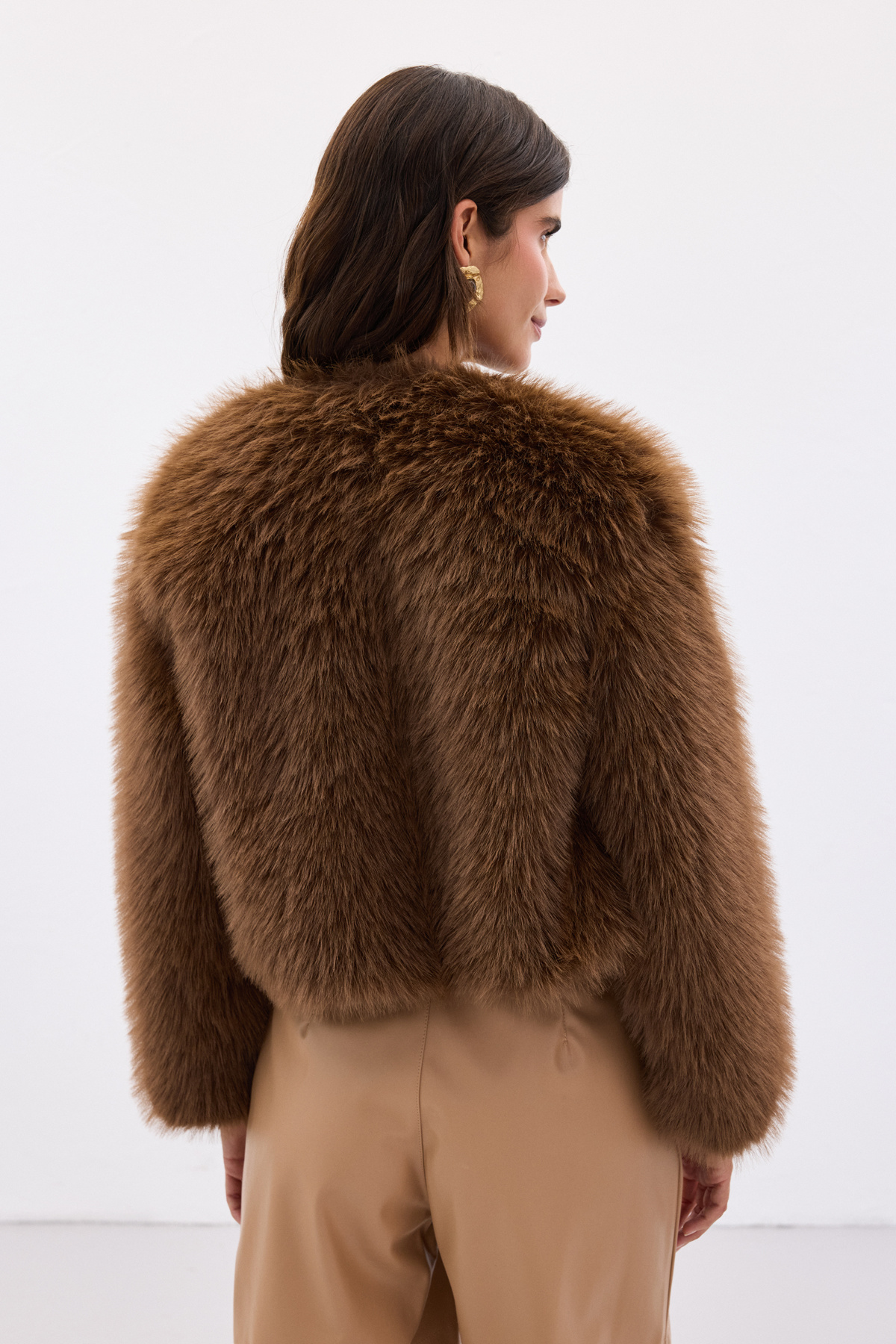 Yakasız Kürk - Kahve