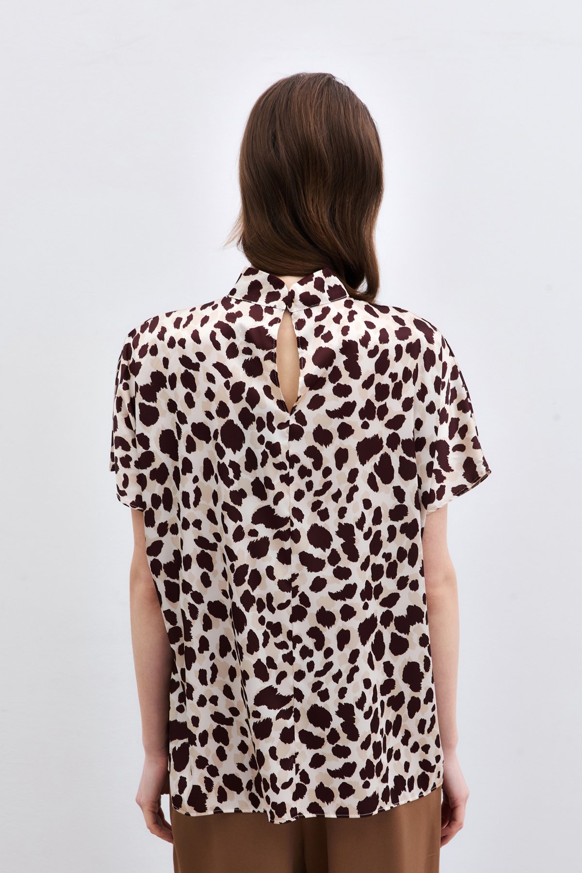 Yarasa Kol  Salaş Bluz - Bej-Kahve