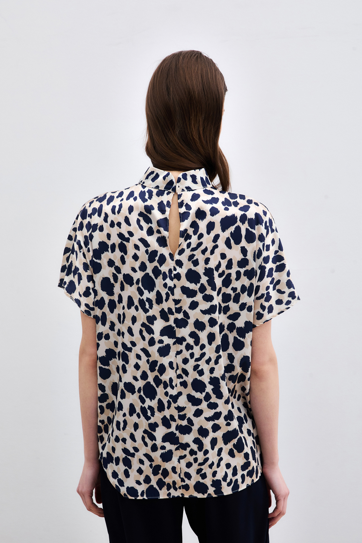 Yarasa Kol  Salaş Bluz - Bej-Lacivert