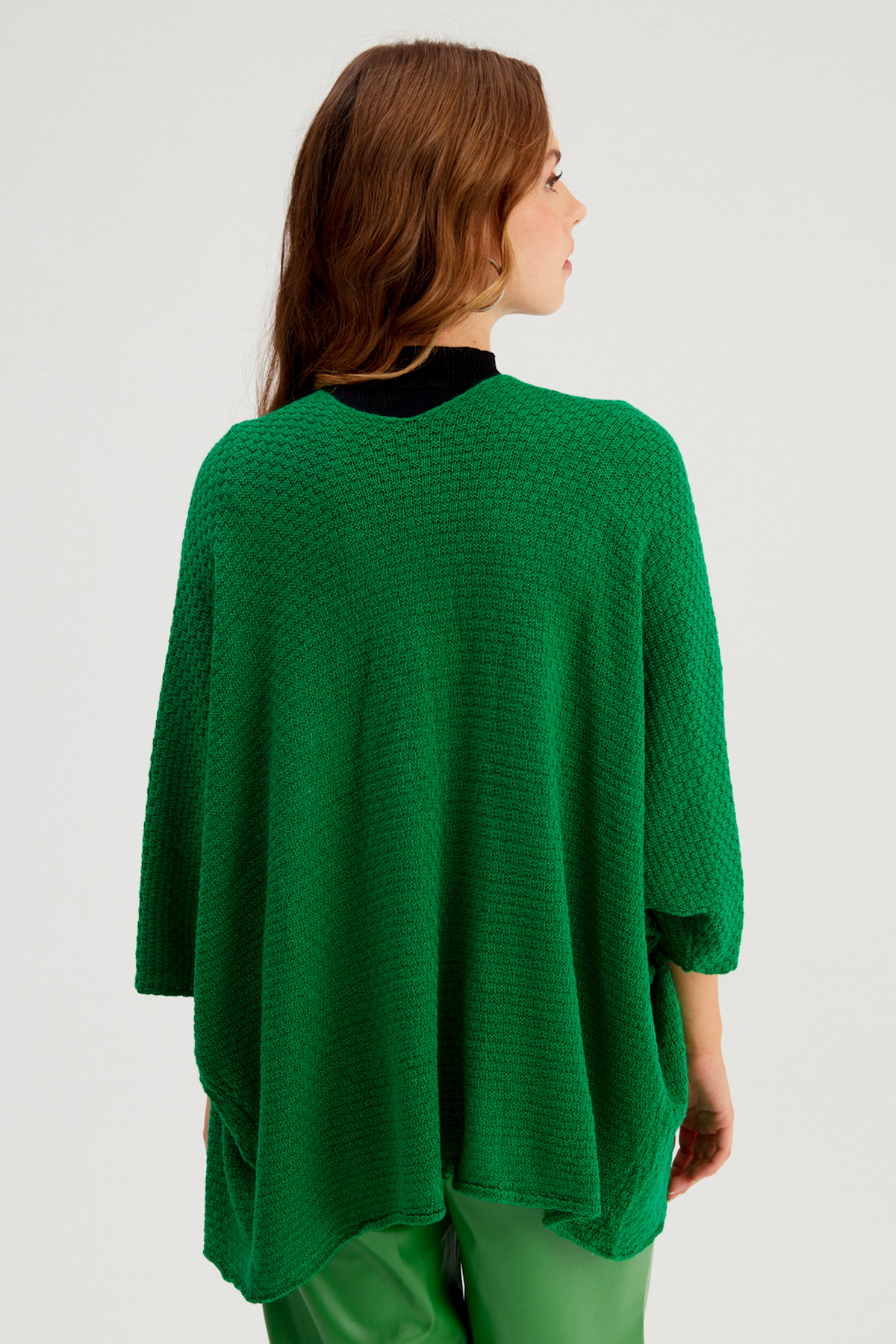 bat sleeve loose cardigan - BENETTON GREEN