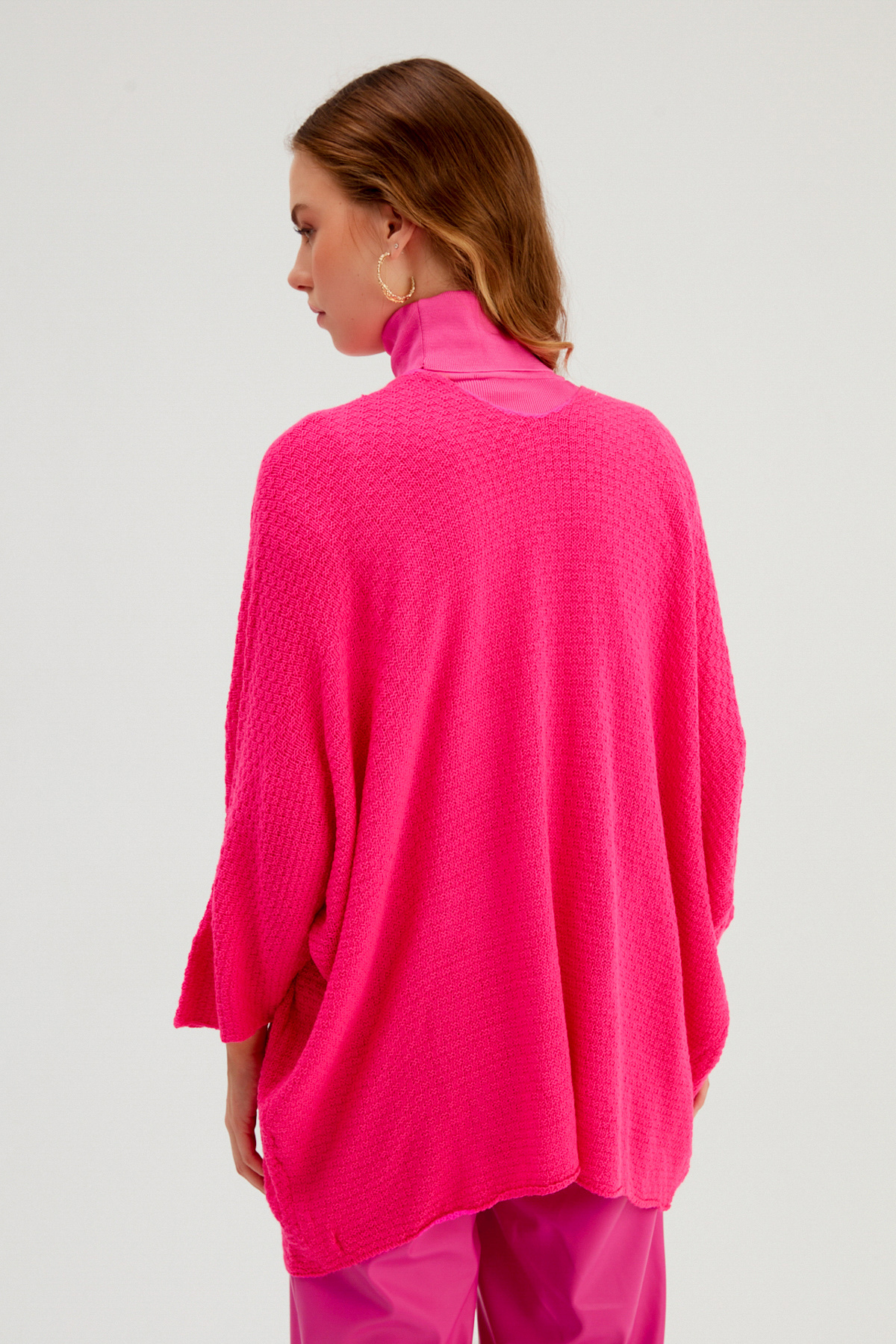 bat sleeve loose cardigan - FuchsIa