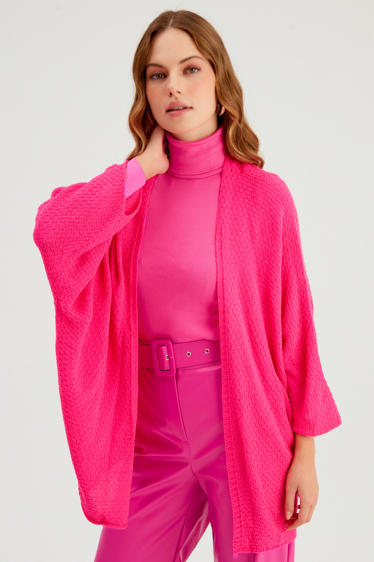 bat sleeve loose cardigan - FuchsIa