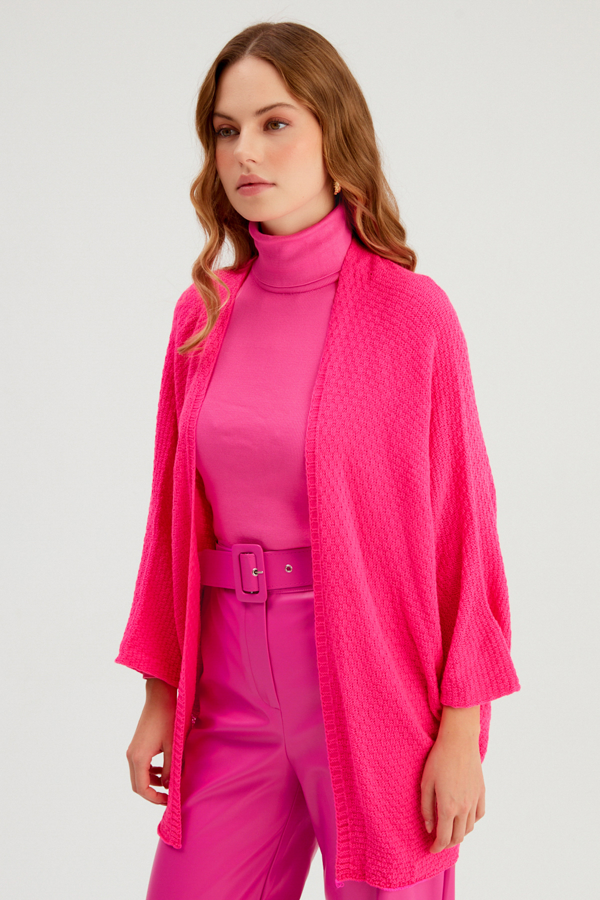 bat sleeve loose cardigan - FuchsIa