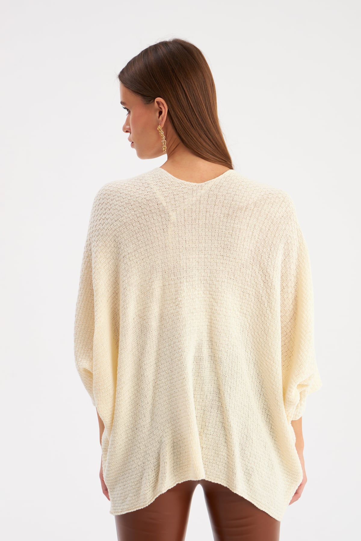bat sleeve loose cardigan - CREAM