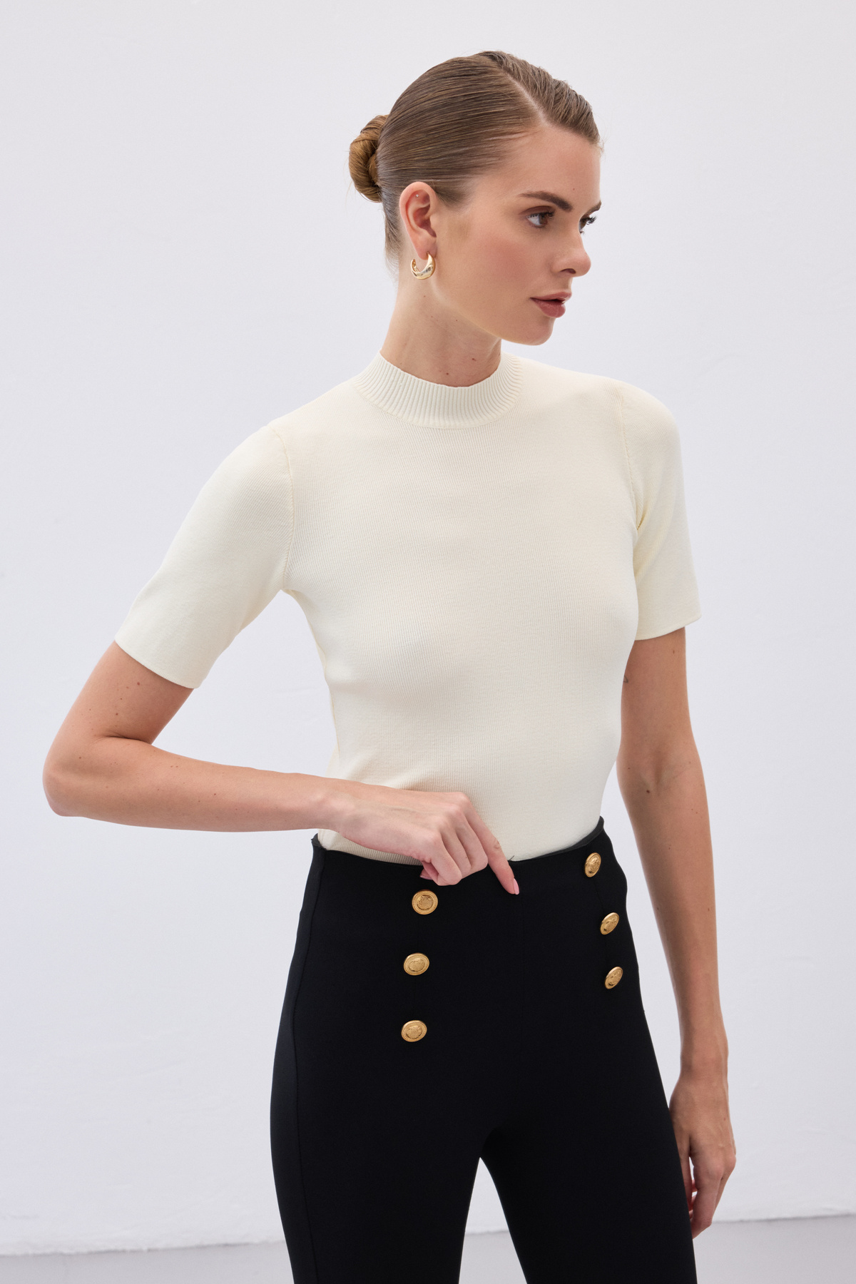 Half Fisherman Knitwear - Ecru