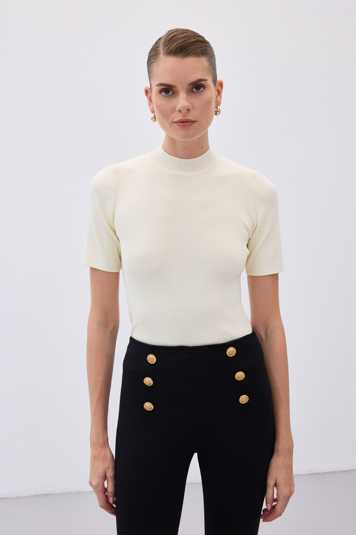 Half Fisherman Knitwear - Ecru