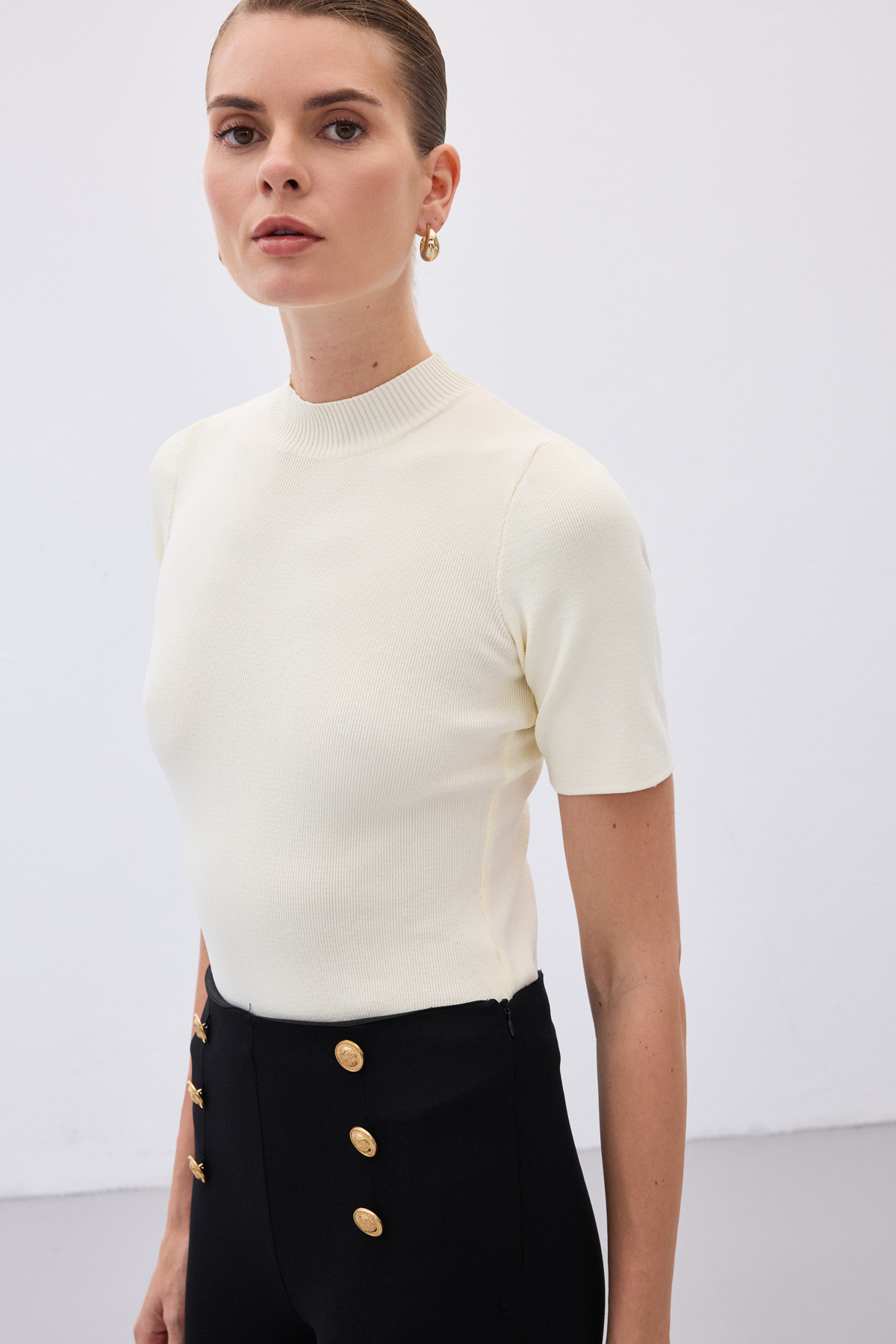 Half Fisherman Knitwear - Ecru