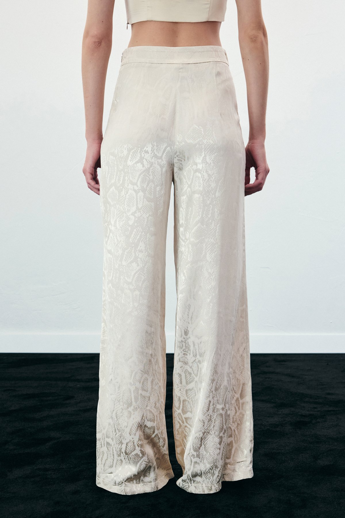 Yılan Desenli Pantolon - Bej