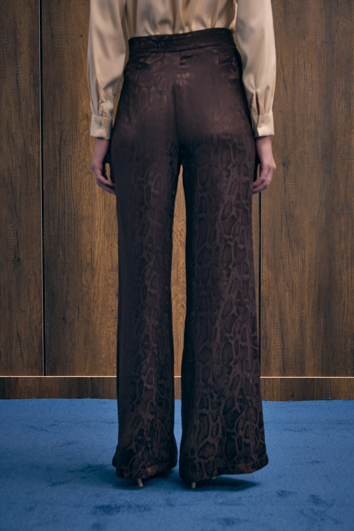 Yılan Desenli Pantolon - Kahve