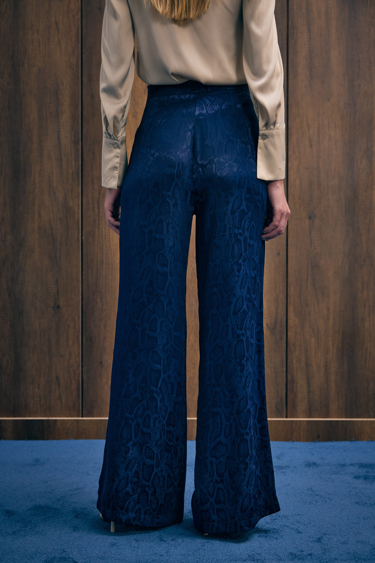 Yılan Desenli Pantolon - Lacivert