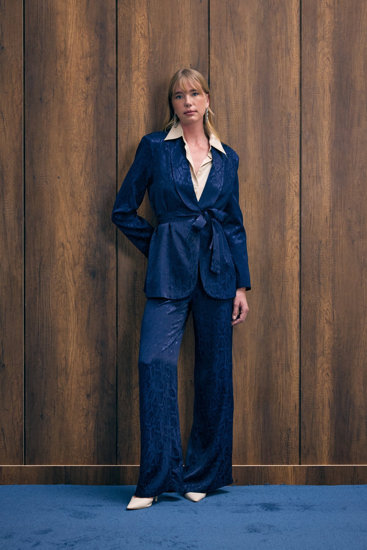 Yılan Desenli Pantolon - Lacivert