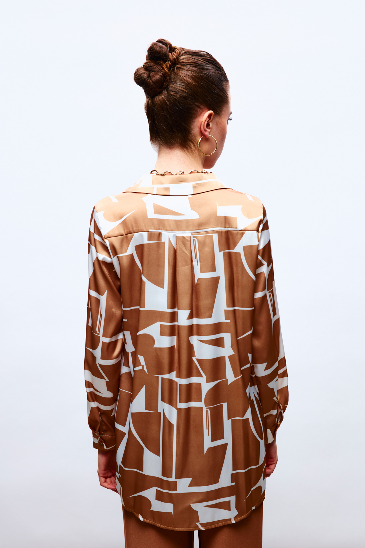 Yırtmaç Detaylı Gömlek - CAMEL