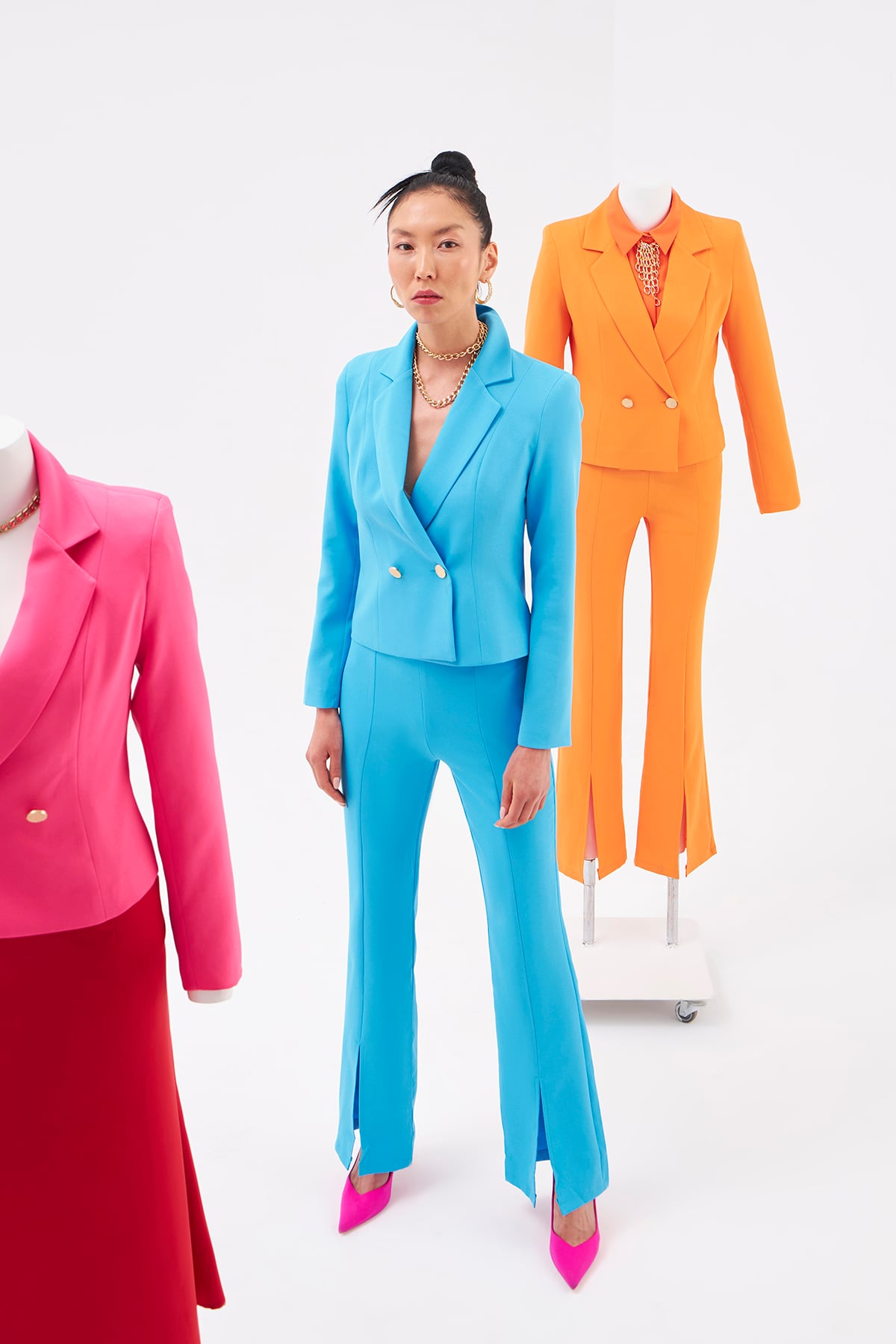 Spanish trousers with slit detail - BEBE BLUE
