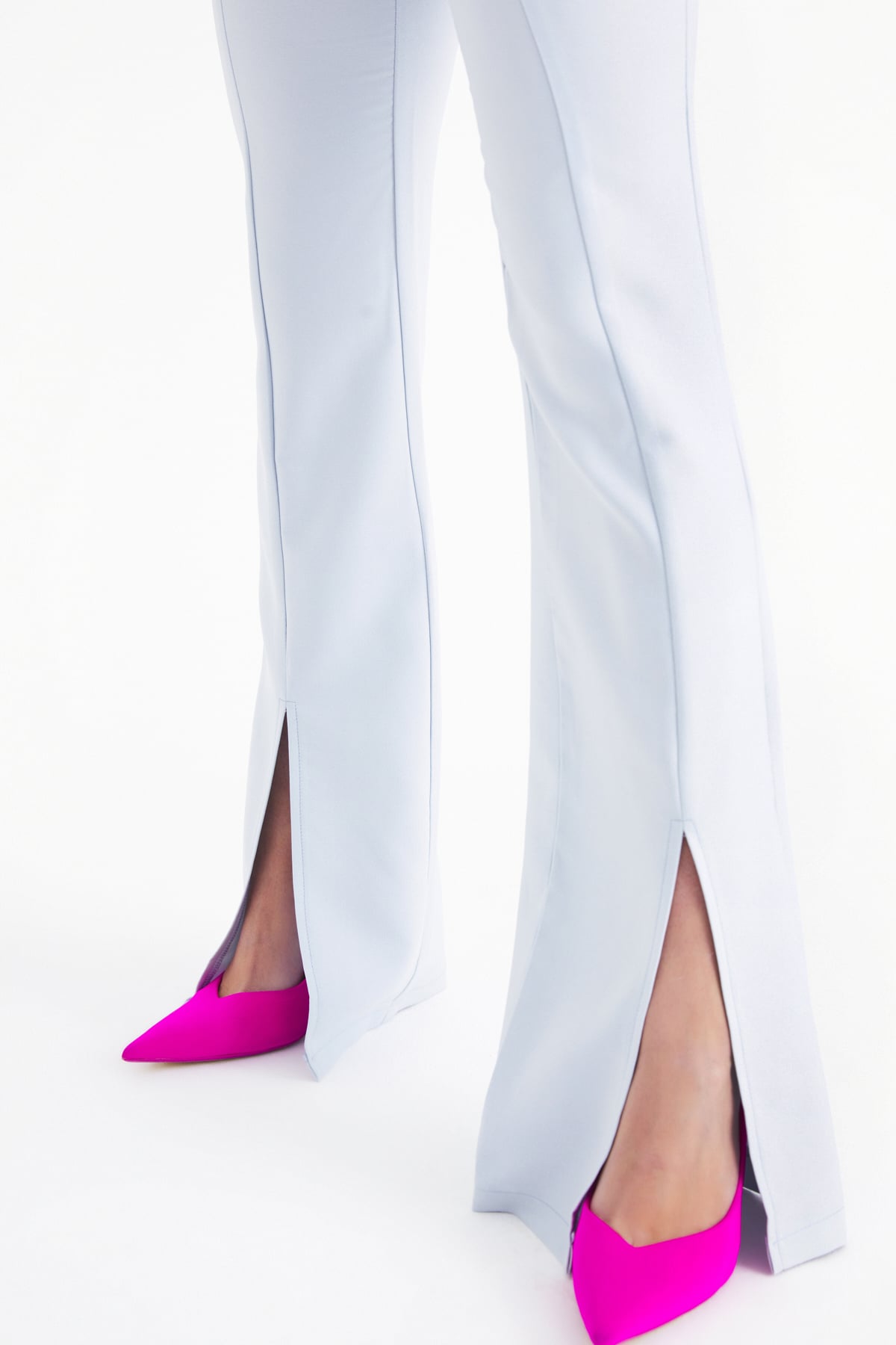 Spanish trousers with slit detail - ICE BLUE