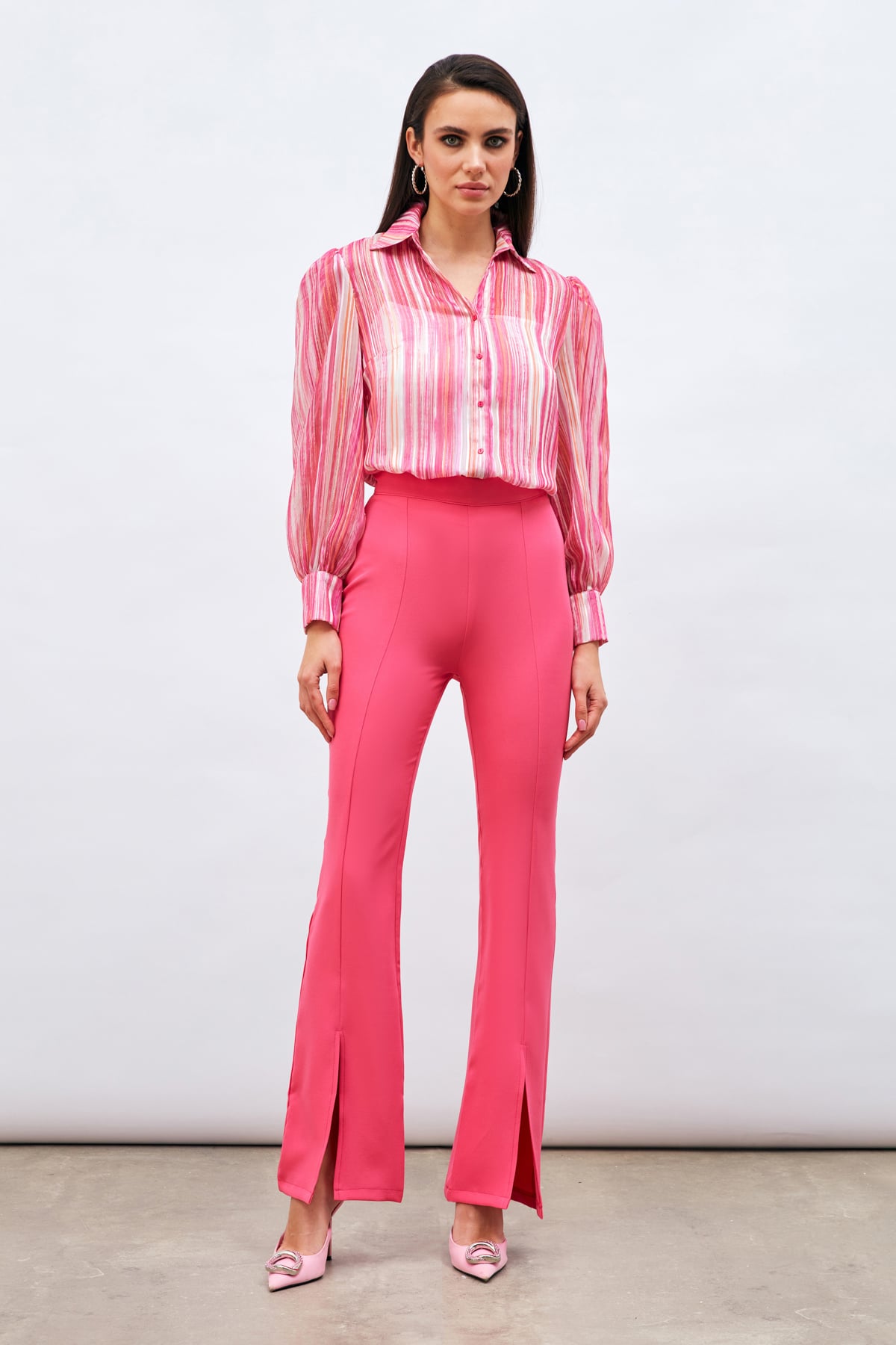 Spanish trousers with slit detail - FuchsIa
