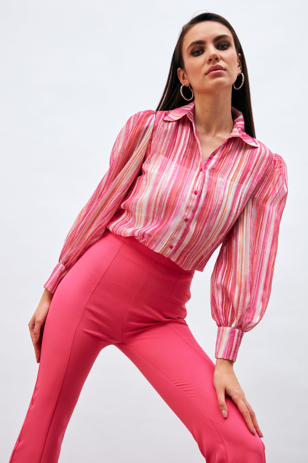 Spanish trousers with slit detail - FuchsIa